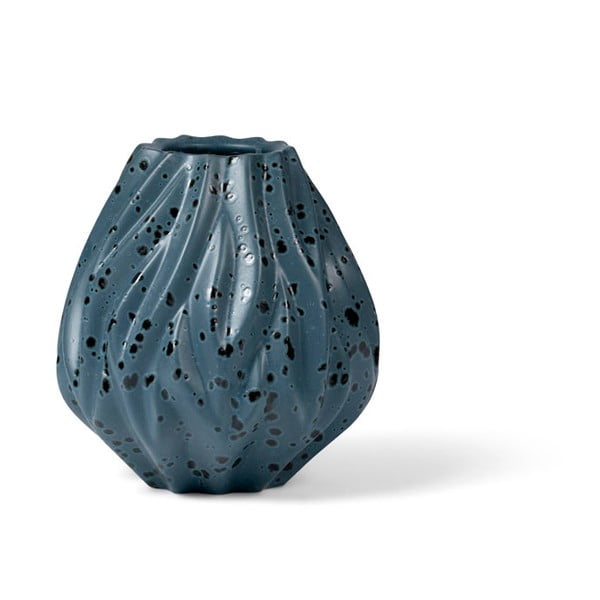 Modra porcelansta vaza Morsø Flame, višina 15 cm