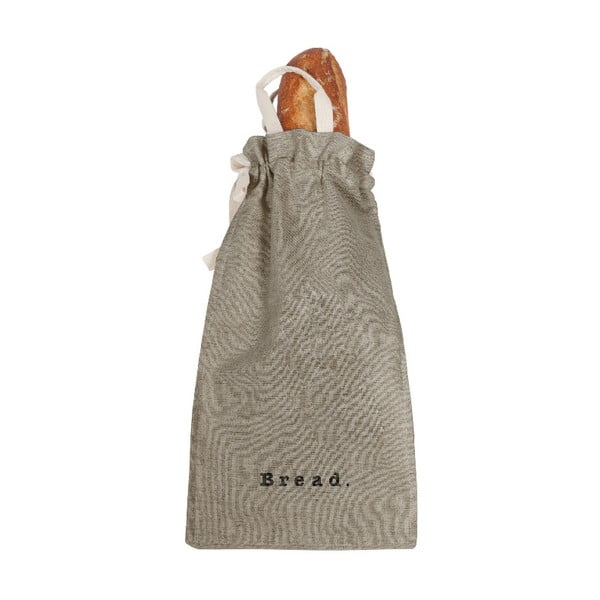 Vreča za kruh z mešanico lanu Really Nice Things Bag Grey, višina 42 cm