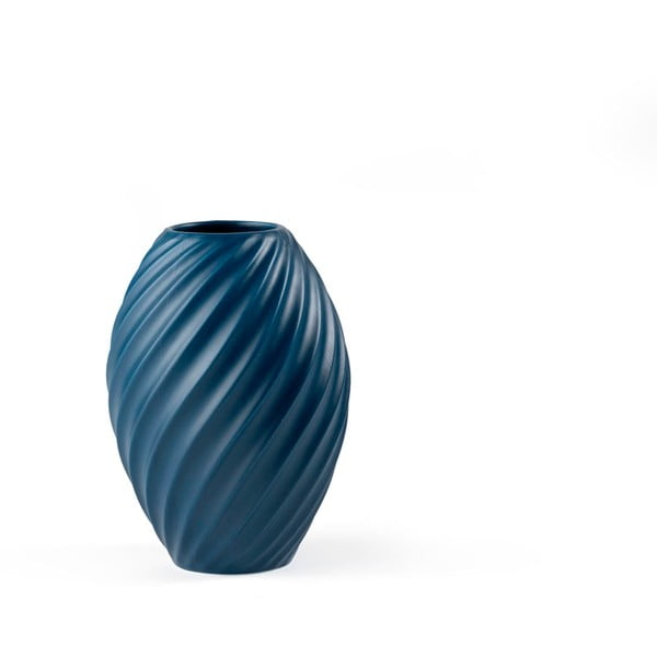 Modra porcelansta vaza Morsø River, višina 16 cm