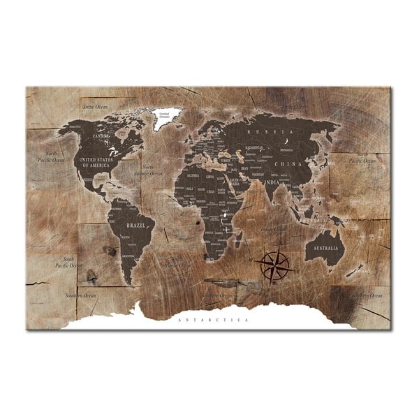 Zemljevid sveta Bimago Wooden Mosaic, 120 x 80 cm