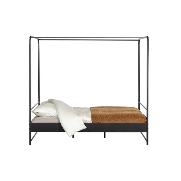 Črna kovinska zakonska postelja vtwonen Bunk, 160 x 200 cm