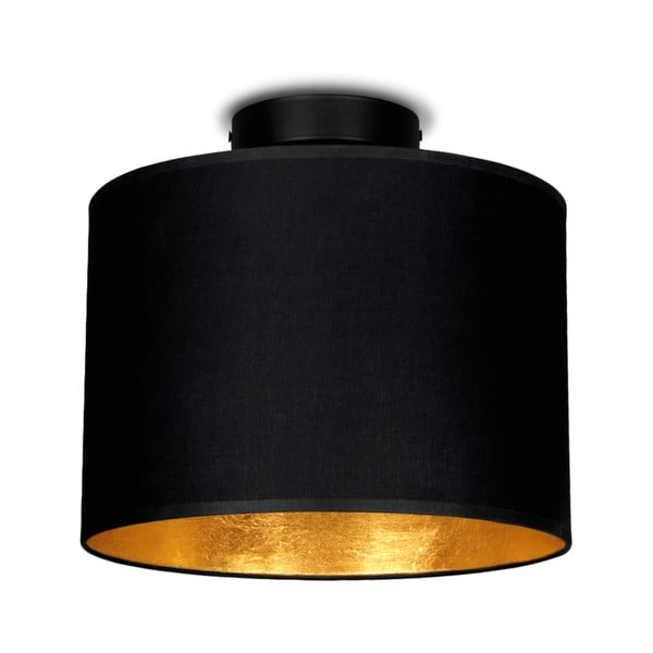 Črna stropna svetilka z detajli v zlati barvi Sotto Luce Mika, ⌀ 25 cm