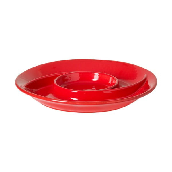 Rdeč keramični krožnik Casafina Chip&Dip, ø 32,3 cm