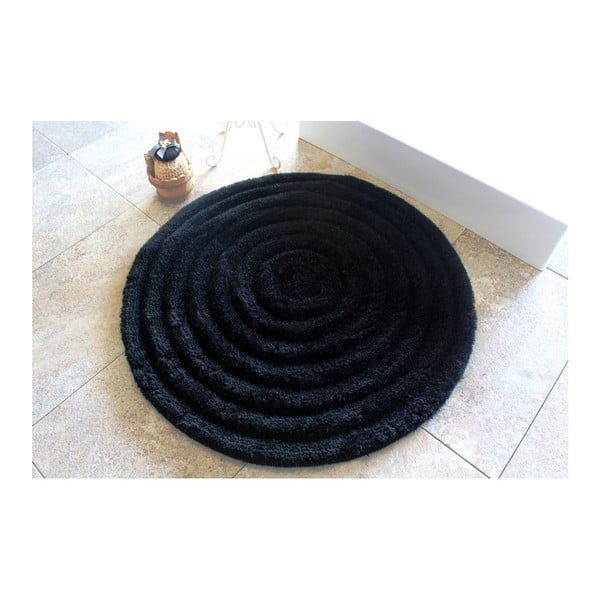 Kopalniška preproga okrogla črna, ⌀ 90 cm
