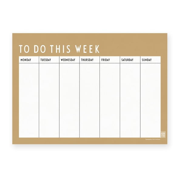 Bež tedenski planer Design Letters Weekly