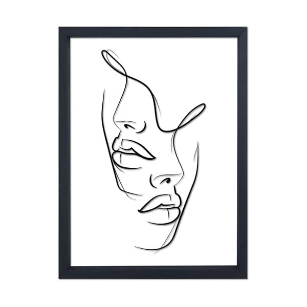 Steklena slika v črnem okvirju Vavien Artwork Faces, 32 x 42 cm
