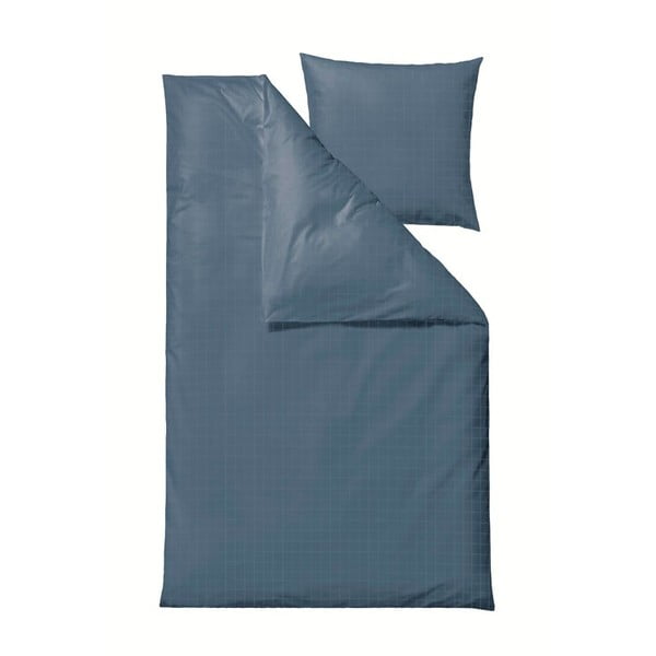 Modra posteljnina za enojno posteljo iz damasta Södahl Clear, 140 x 220 cm