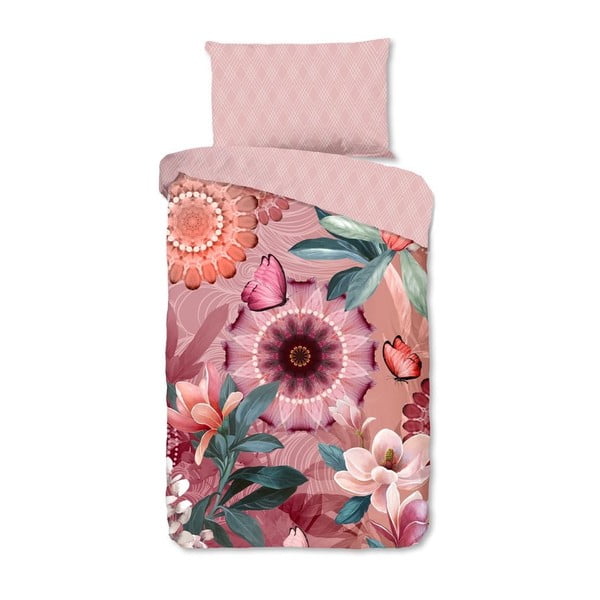 Rožnata flanelna posteljnina HIP Tlingit, 140 x 200 cm