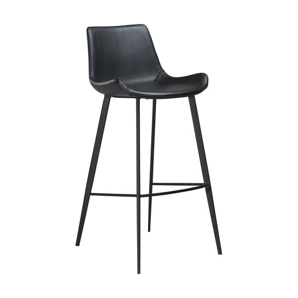 Črn barski stol iz eko usnja DAN-FORM Denmark Hype, višina 103 cm