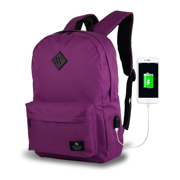Vijoličen nahrbtnik z USB priključkom My Valice SPECTA Smart Bag