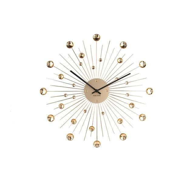 Stenska ura v zlati barvi Karlsson Sunburst, ø 50 cm
