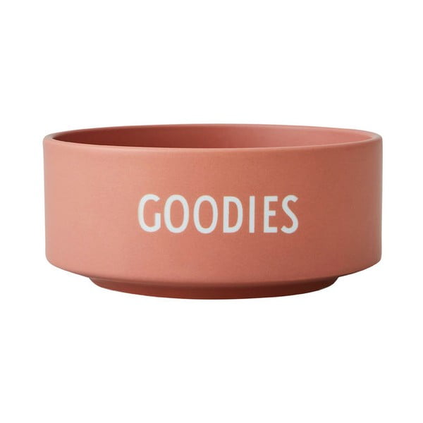 Temno roza porcelanasta skleda Design Letters Goodies, ø 12 cm