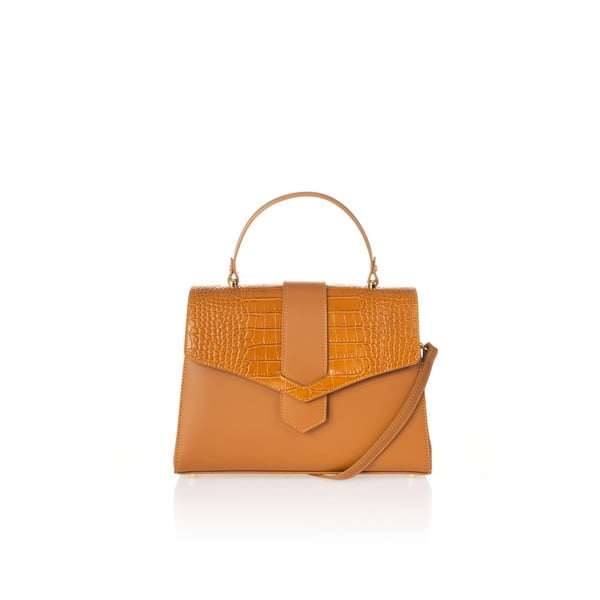 Oranžna usnjena torbica Federica Bassi Marta