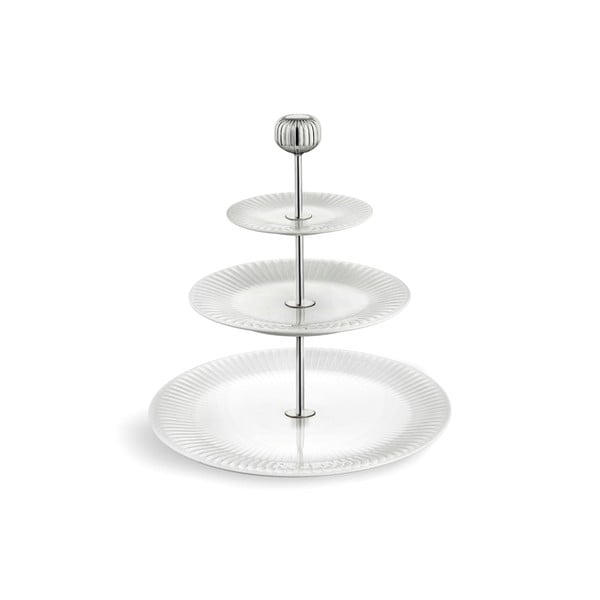 Trinadstropno belo porcelanasto stojalo Kähler Design Hammershoi Etagere, ⌀ 28 cm