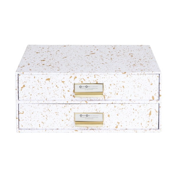 Namizni predalnik v zlati in beli barvi Bigso Box of Sweden Birger