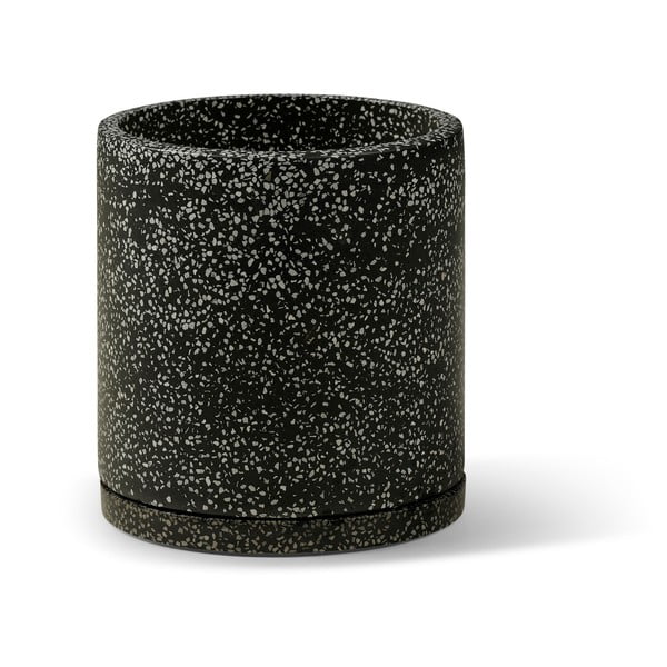 Komplet 2 črnih cvetličnih loncev Bonami Selection Terrazzo, ø 26 cm