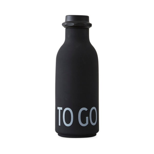 Črna steklenička za vodo Design Letters To Go, 500 ml