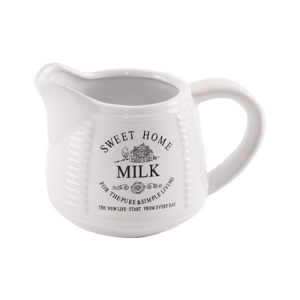 Bel keramični vrč za mleko Orion Sweet Home, 250 ml