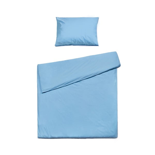 Svetlo modra bombažna posteljnina Le Bonom, 140 x 200 cm