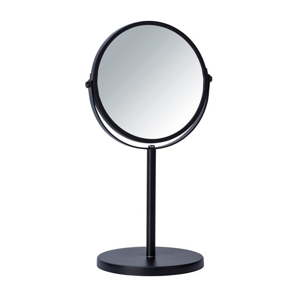Črno kozmetično ogledalo Wenko Assisi, ⌀ 17 cm
