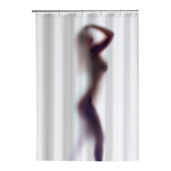 Bela kopalniška zavesa z zaščito proti plesni Wenko Silouette , 180 x 200 cm