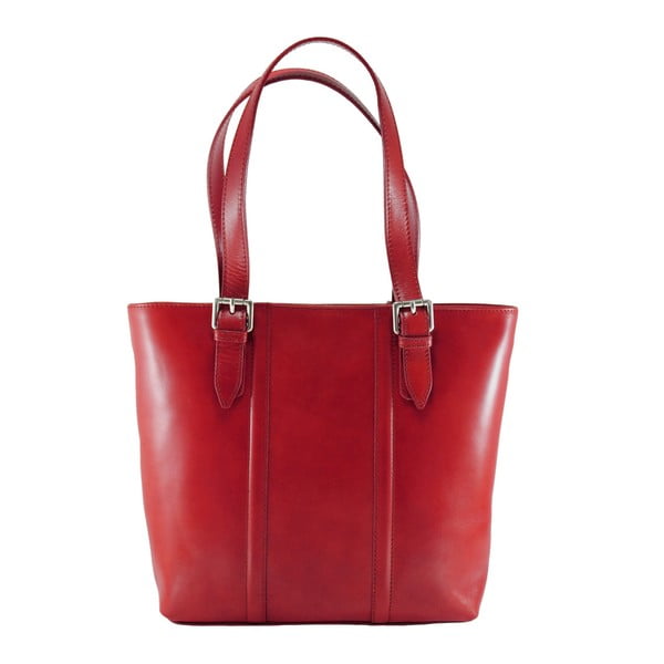 Rdeča usnjena torbica Chicca Borse Fiona