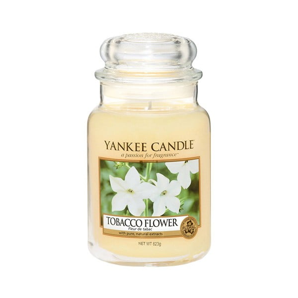 Dišeča sveča Yankee Candle Tobacco Flower, čas gorenja 110 - 150 ur