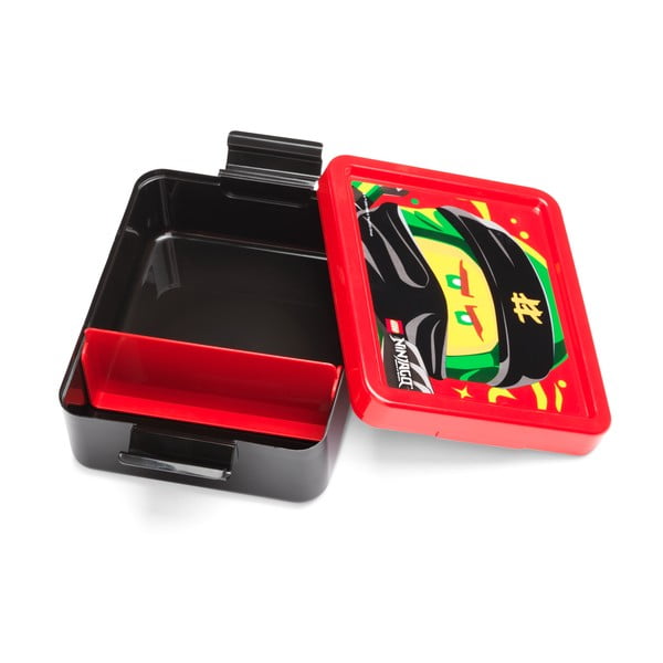 Črna škatla za prigrizke z rdečim pokrovom LEGO® Ninjago