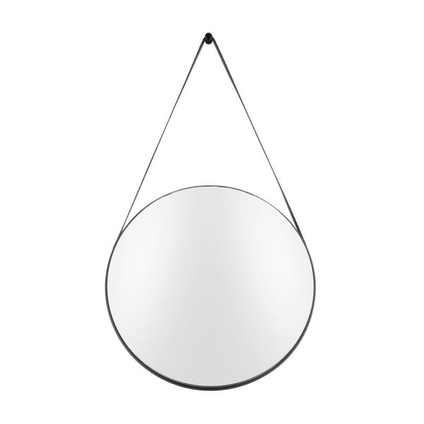 Stensko ogledalo z okvirjem v črni barvi PT LIVING Balanced, ø 47 cm