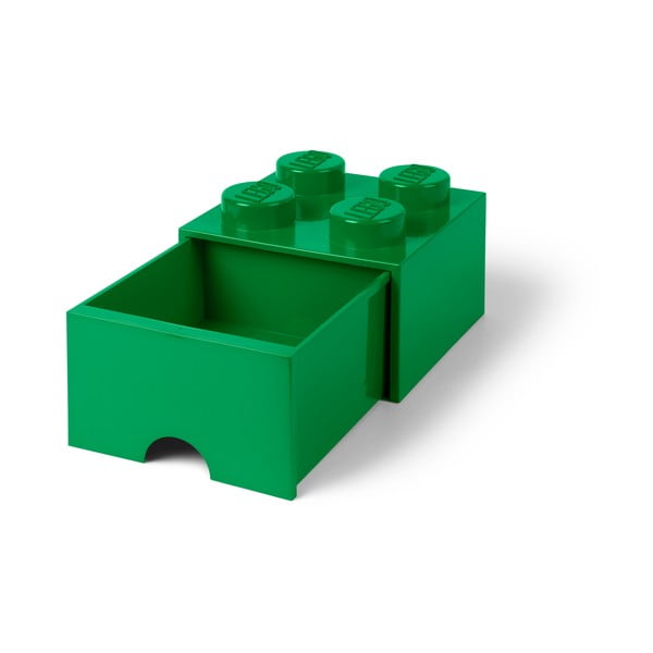 Zelena škatla za shranjevanje s predalom LEGO®