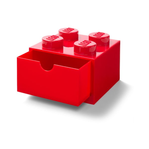 Rdeča škatla za pisalno mizo s predalom LEGO® , 15 x 16 cm