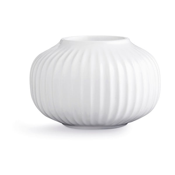 Bel porcelanast svečnik za čajno svečko Kähler Design Hammershoi, ⌀ 10 cm