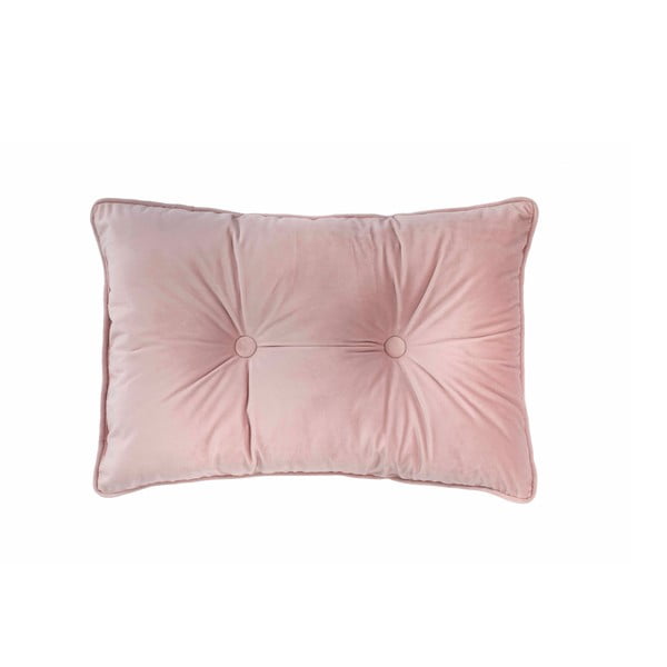 Svetlo rožnat okrasni vzglavnik Tiseco Home Studio Velvet Button, 40 x 60 cm