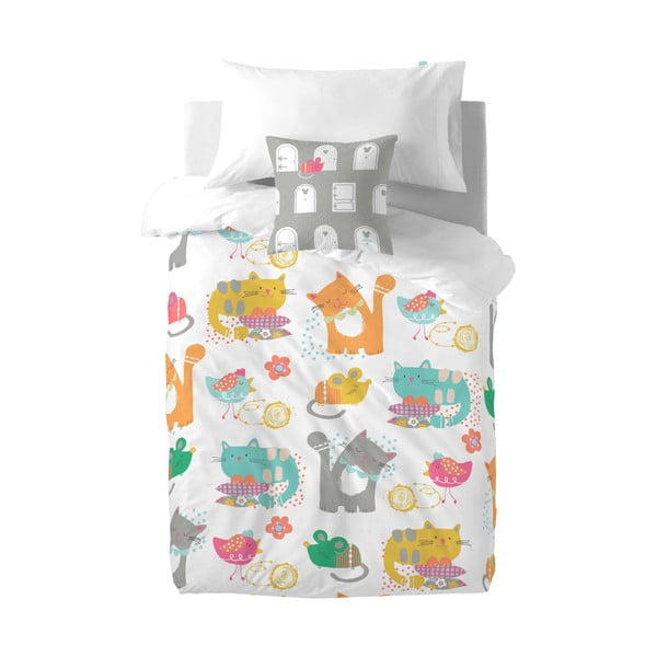 Otroška bombažna posteljnina Moshi Moshi Cat & Mouse, 140 x 200 cm