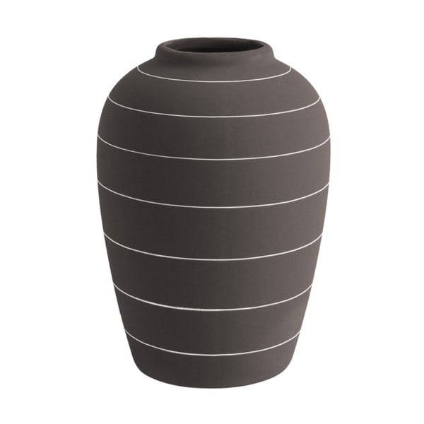 Temno rjava keramična vaza PT LIVING Terra, ⌀ 13 cm