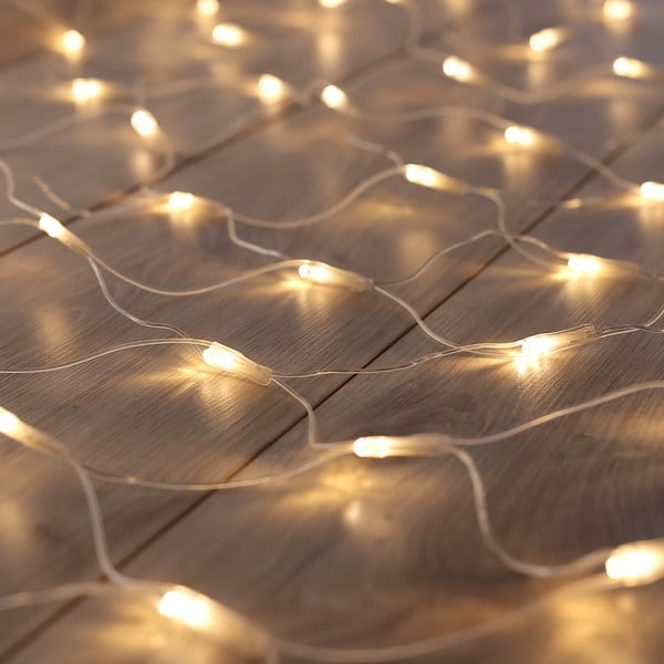 Transparentna LED svetlobna veriga DecoKing Web, 200 luči, dolžina 2 m