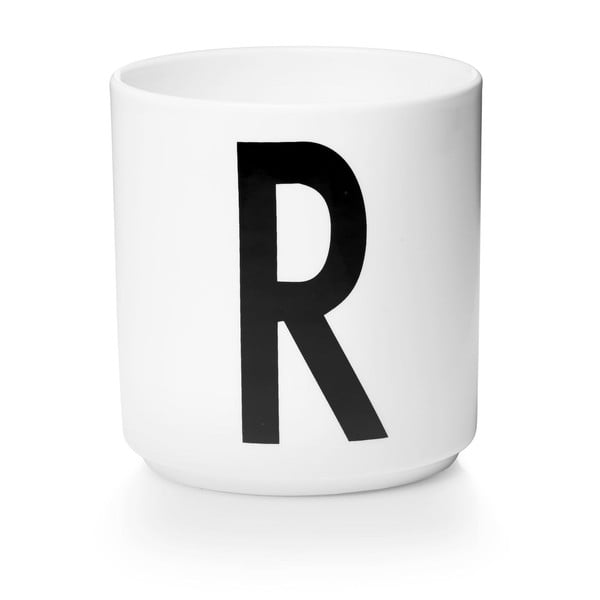 Bel porcelanast lonček Design Letters Personal R