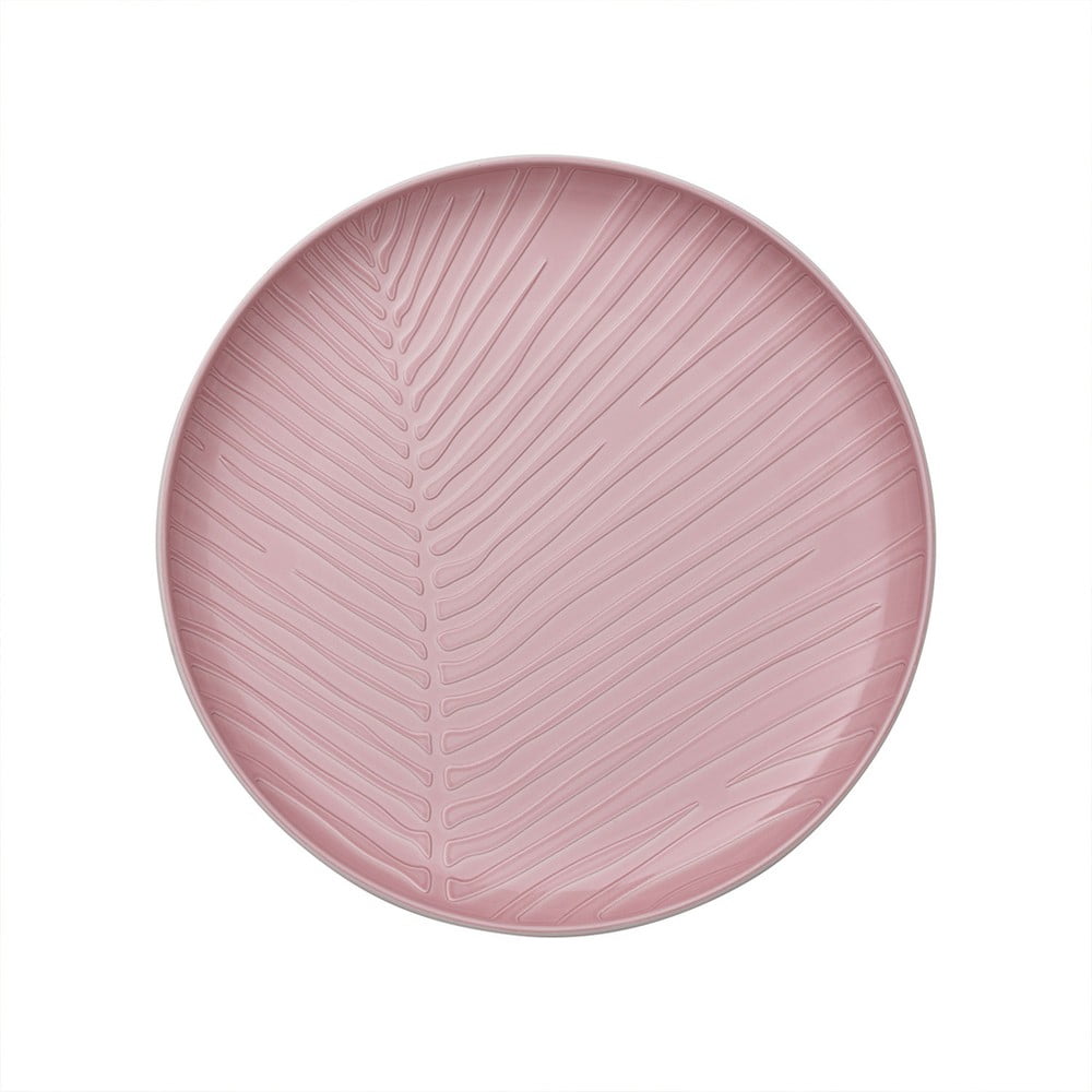 Belo-roza porcelanast krožnik Villeroy & Boch Leaf, ⌀ 24 cm