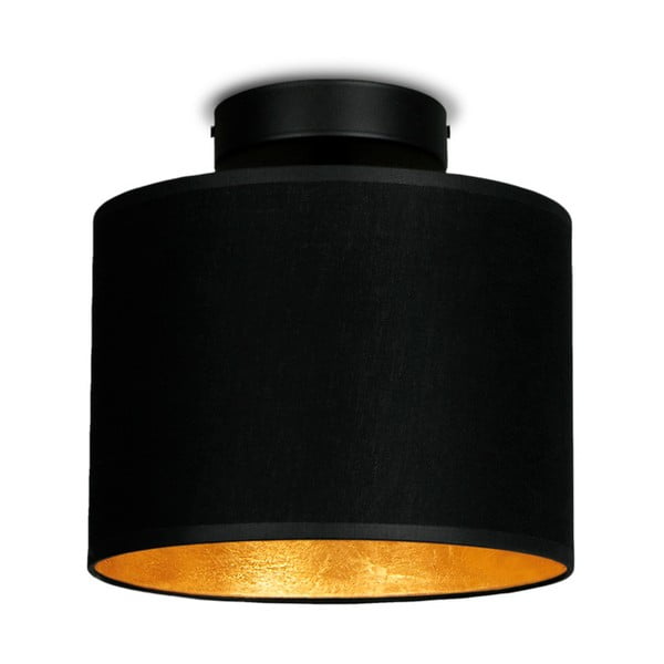 Črna stropna svetilka z detajli v zlati barvi Sotto Luce Mika Elementary XS CP, ⌀ 20 cm