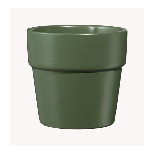 Temno zelen keramičen cvetlični lonček Big pots Lima, ø 10 cm