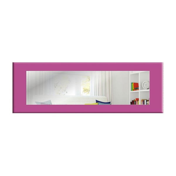 Stensko ogledalo z rožnato-vijoličnim okvirjem Oyo Concept Eve, 120 x 40 cm