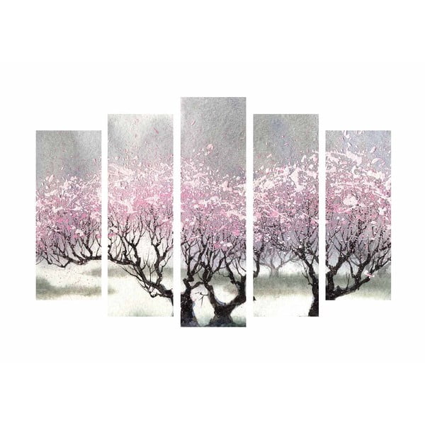 5-delno slika na platnu Cherry Blossom