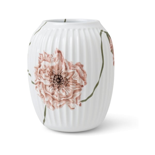 Vaza iz belega porcelana Kähler Design Poppy, višina 21 cm