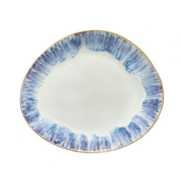 Belo-moder ovalen keramičen krožnik Costa Nova Brisa, ⌀ 27 cm