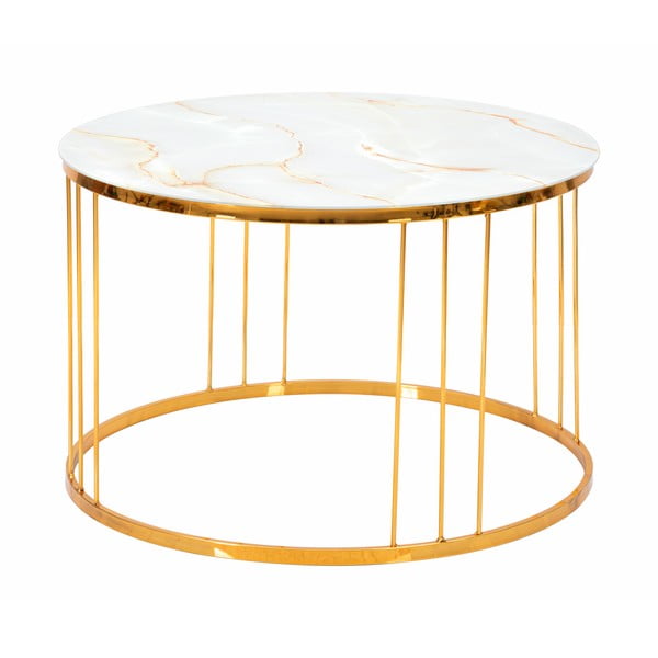 Kavna mizica v zlati barvi Mauro Ferretti Simple Paris, ⌀ 70 cm