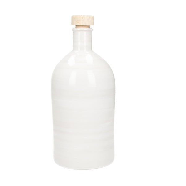 Bela keramična steklenička za olje Brandani Maiolica, 500 ml