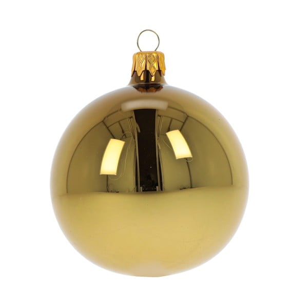 Set 3 steklenih božičnih okraskov v zlati barvi Ego Dekor