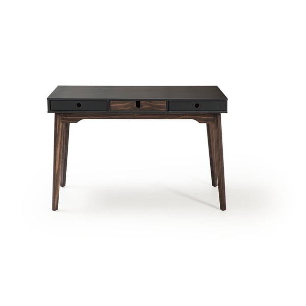 Siva pisalna miza z nogami iz borovega lesa Marckeric Kiara