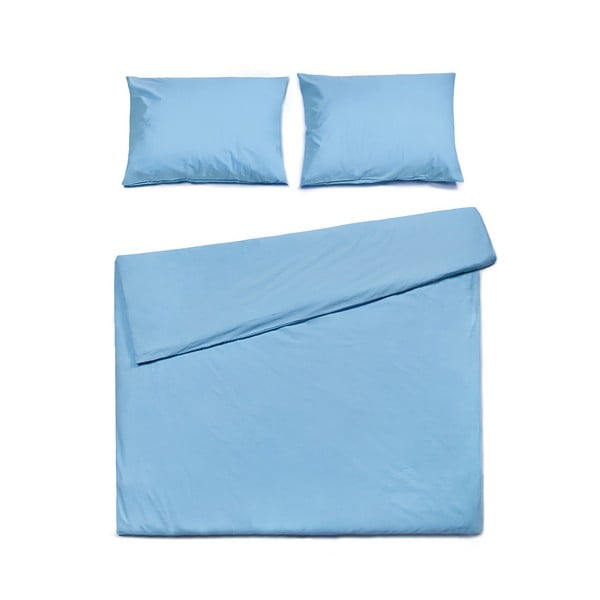 Svetlo modra bombažna posteljnina za zakonsko posteljo Bonami Selection, 200 x 200 cm