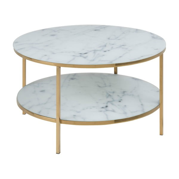 Kavna mizica s steklenim vrhom Actona Alisma, ⌀ 80 cm